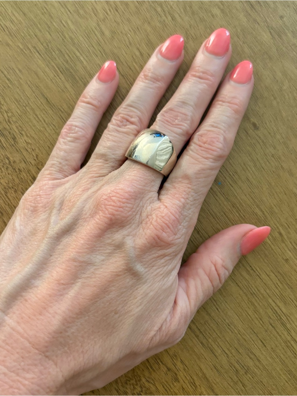 Silver Dome Statement Ring Sz 7.5